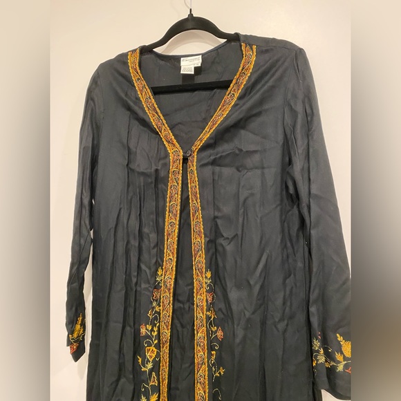 VTG Florissant Boho Embroidered Long Jacket Duster - Picture 2 of 7